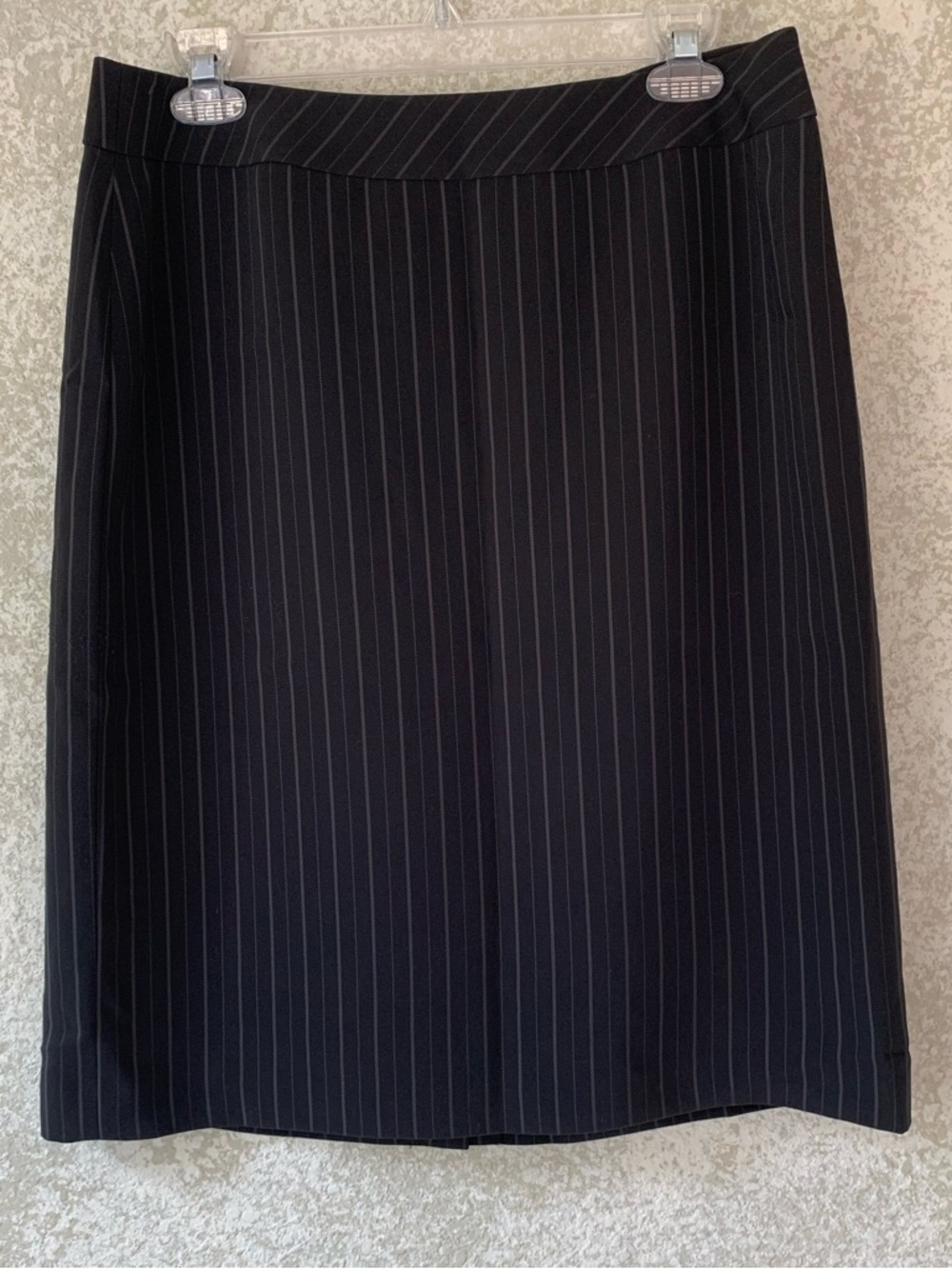 Caslon Womens Black Pinstripe Pencil Skirt Size 12 Professional Work